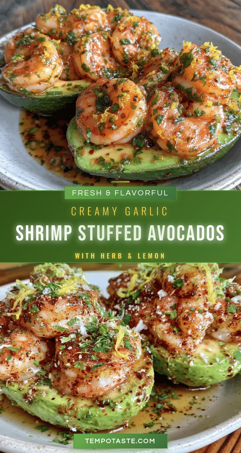shrimp scampi stuffed avocado recipe