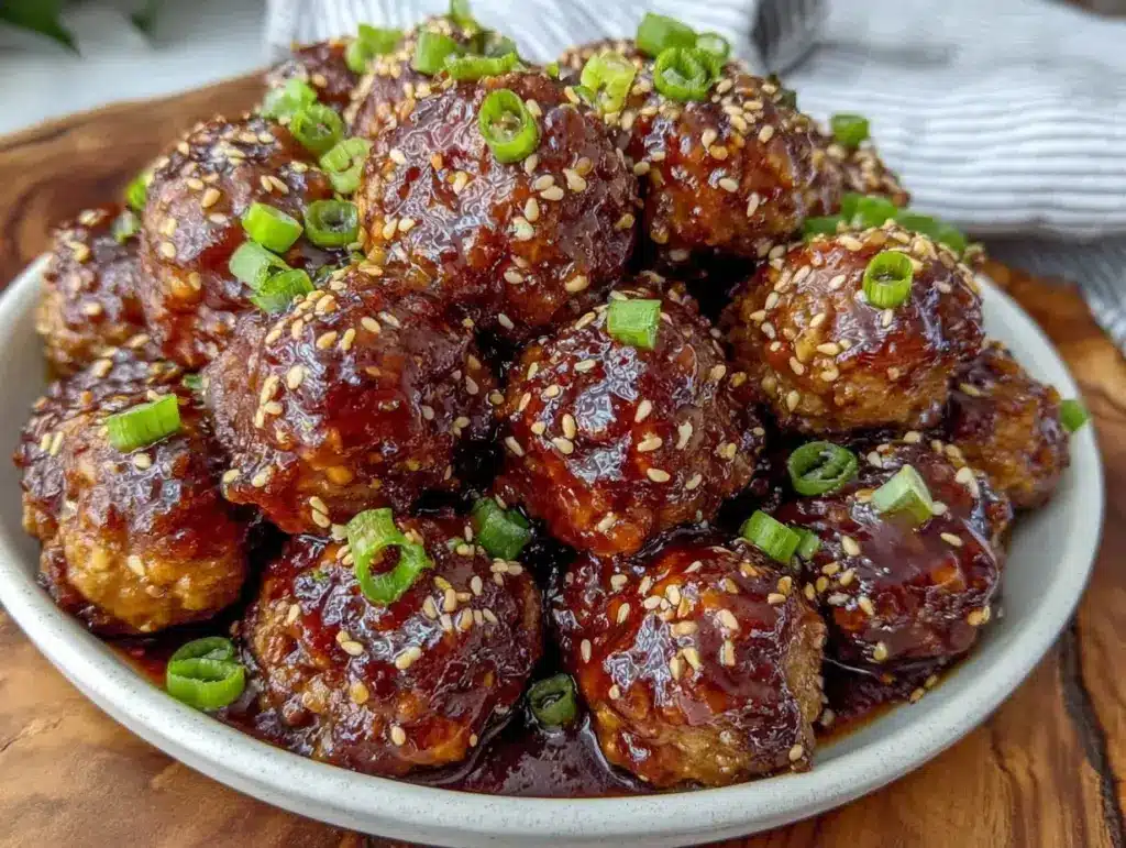 slow cooker honey garlic meatballs - featured image