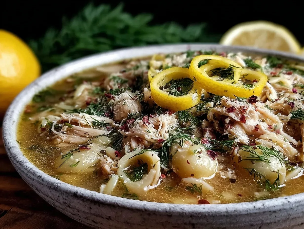 slow cooker lemon chicken orzo soup preparation steps