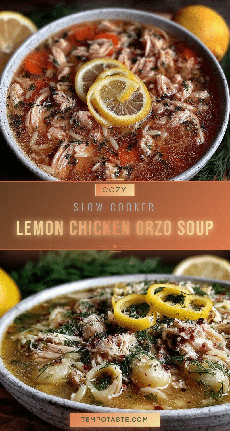 slow cooker lemon chicken orzo soup recipe