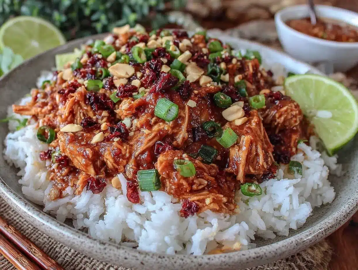 slow cooker Thai peanut chicken preparation steps