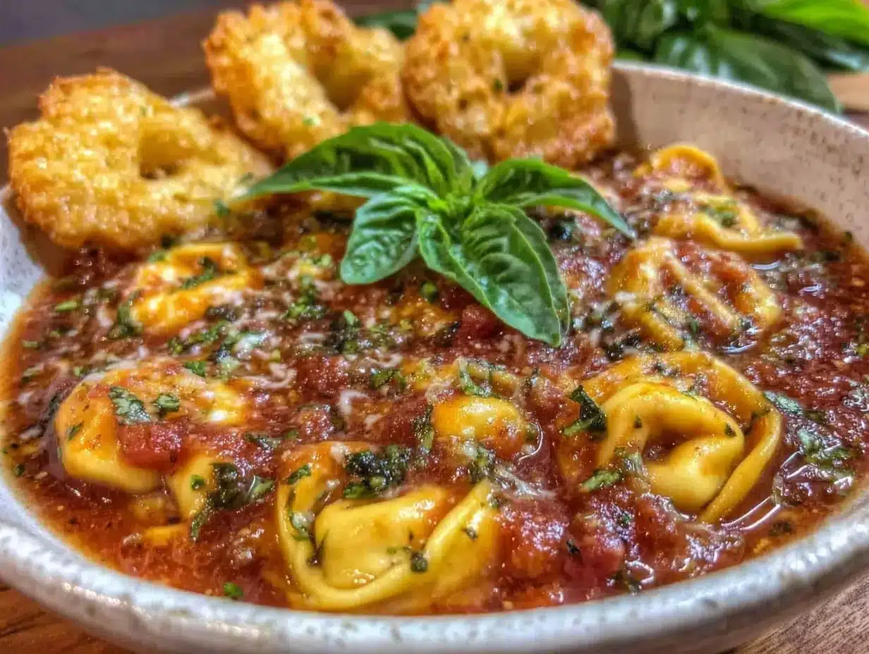 slow cooker tomato basil tortellini soup preparation steps