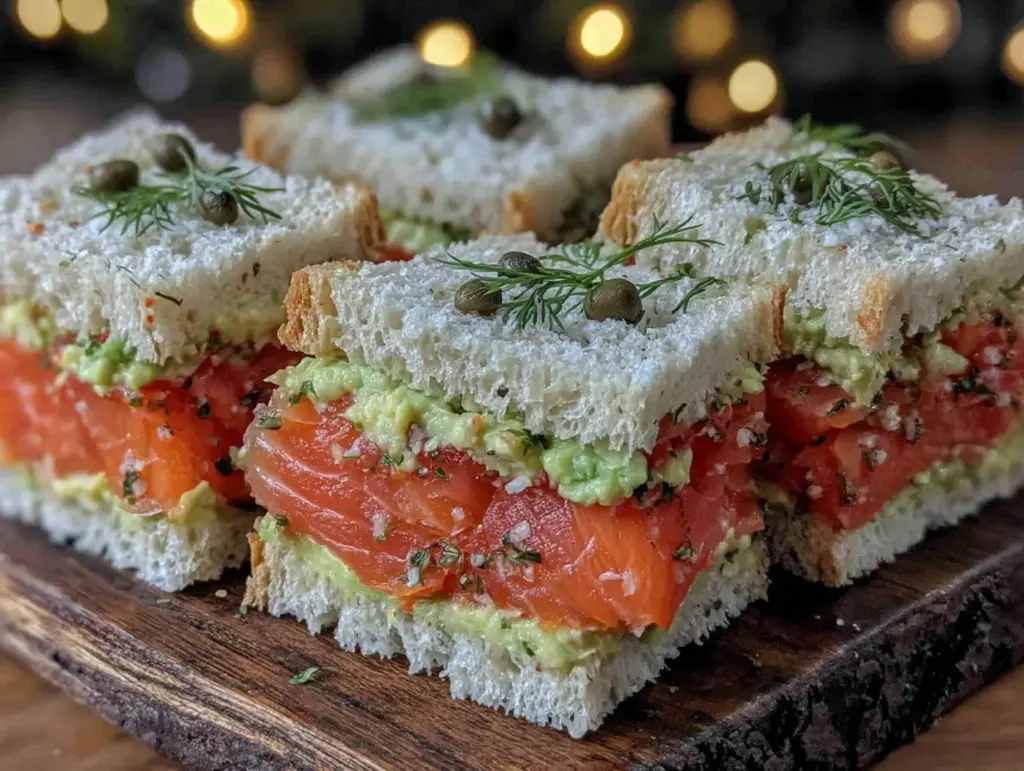 smoked salmon and avocado tea sandwiches - featured image