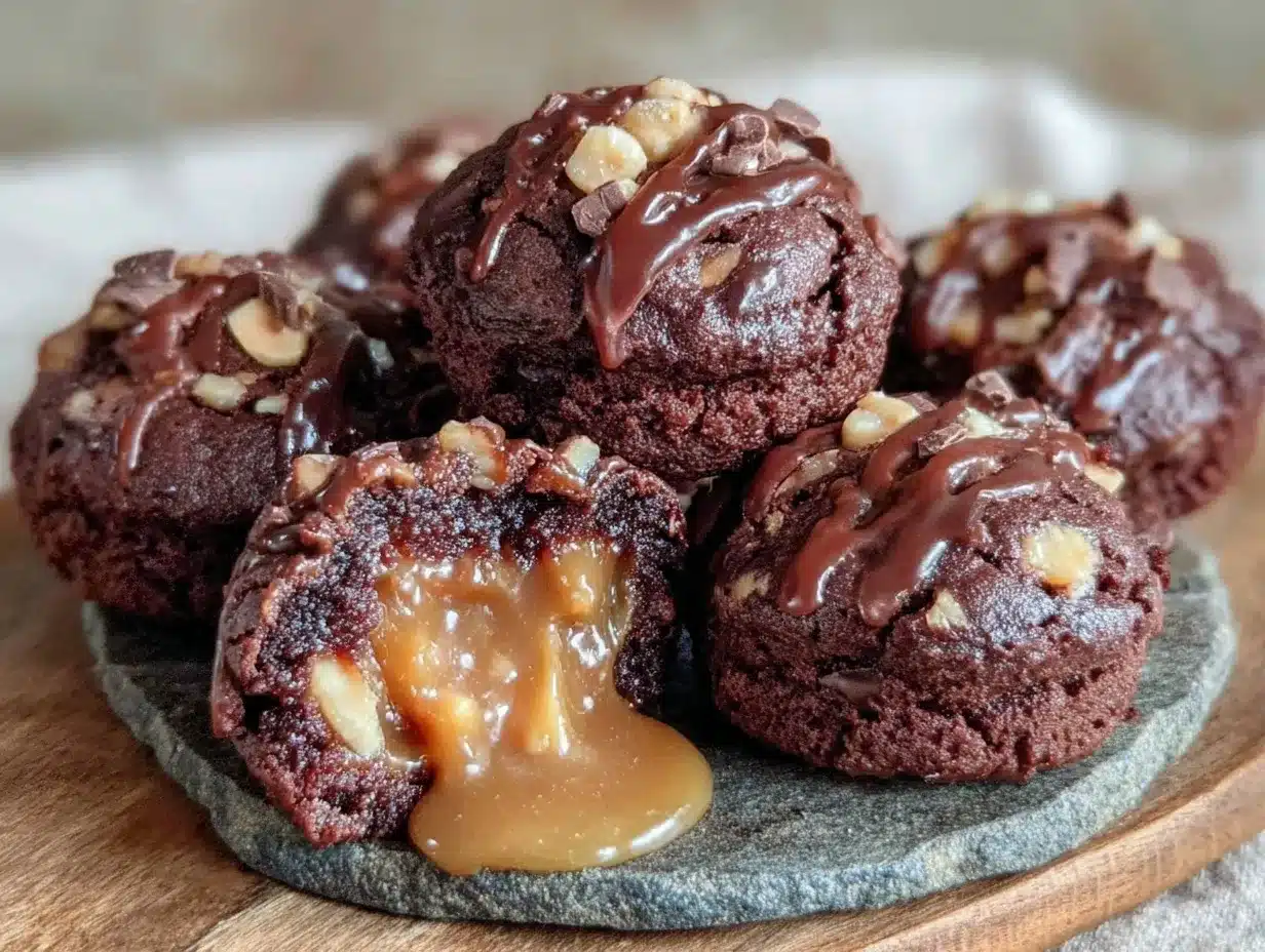 Snickers stuffed brownie bombs preparation steps