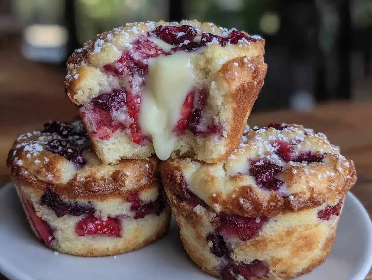 Strawberry Earthquake Cake Muffins preparation steps