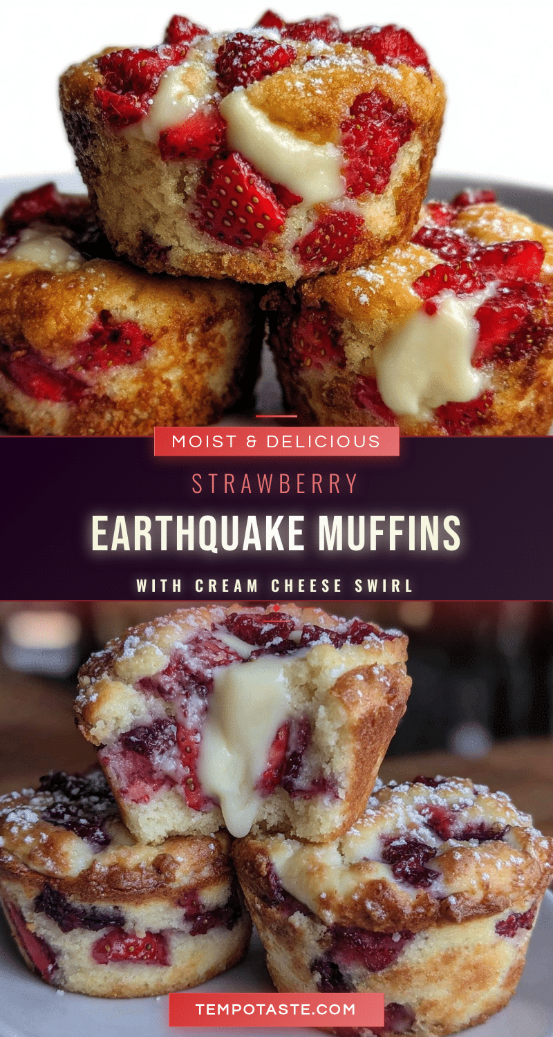 Strawberry Earthquake Cake Muffins recipe