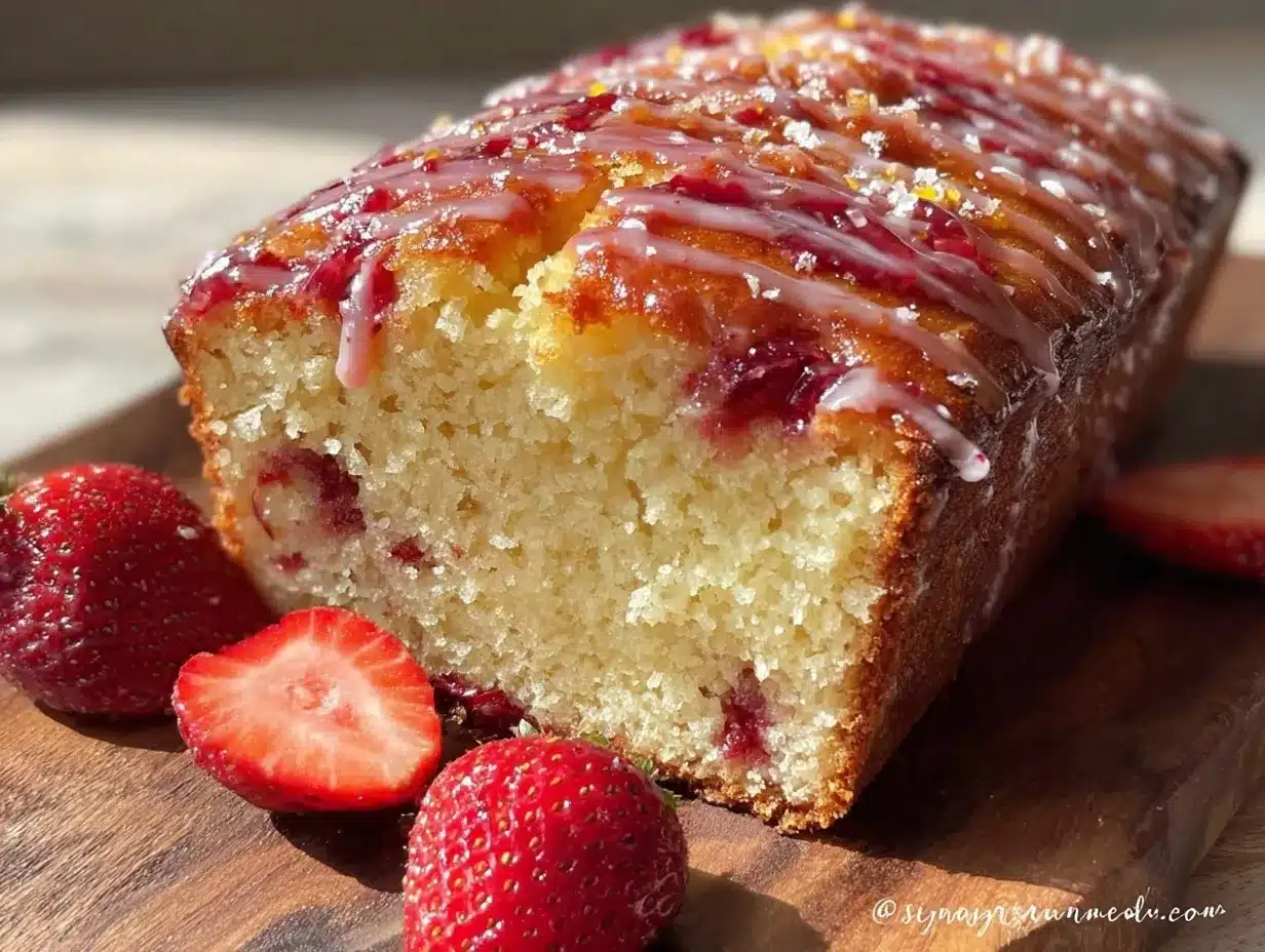 strawberry lemon loaf cake preparation steps