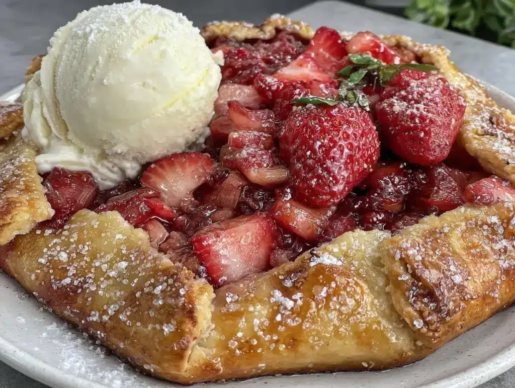 strawberry rhubarb galette - featured image