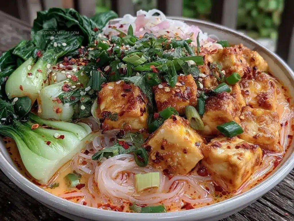Thai coconut red curry noodle soup - featured image