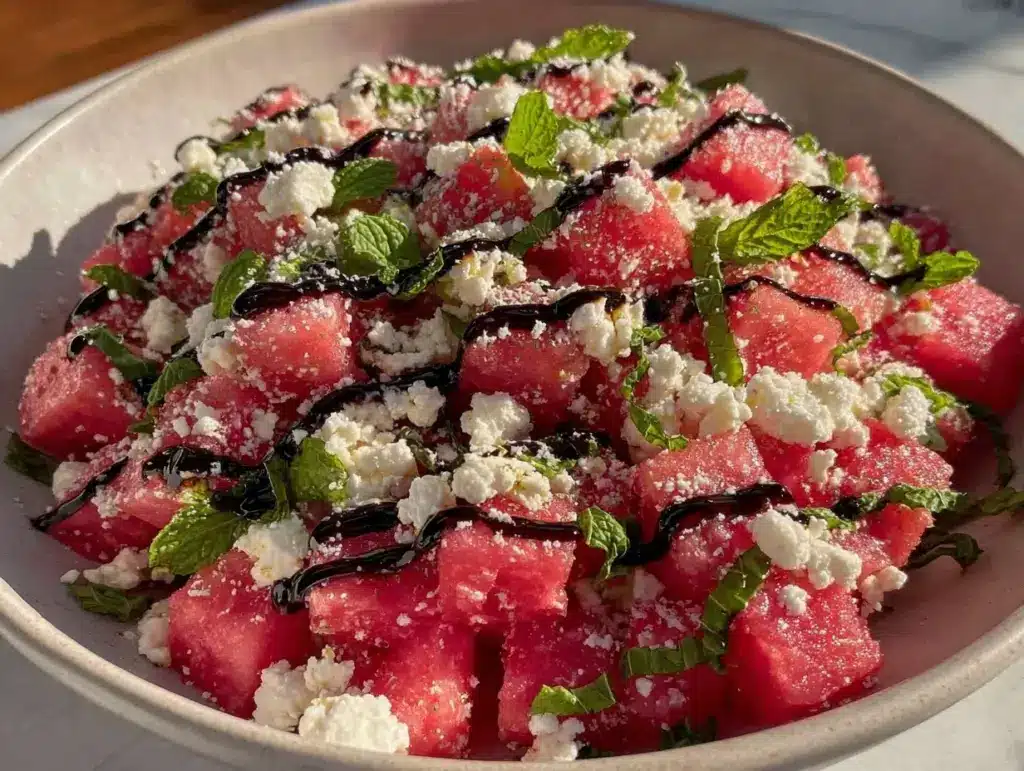 watermelon feta mint salad - featured image