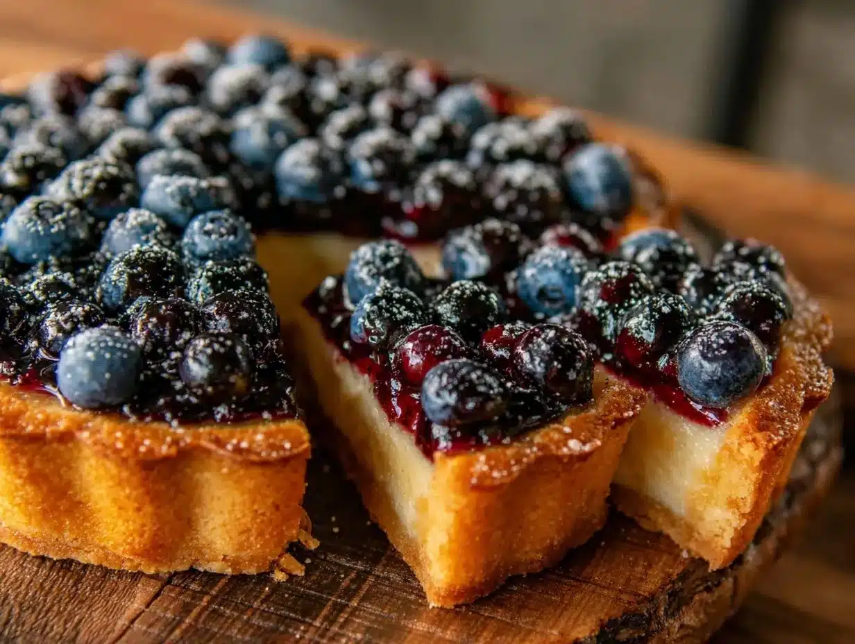 blueberry almond frangipane tart preparation steps