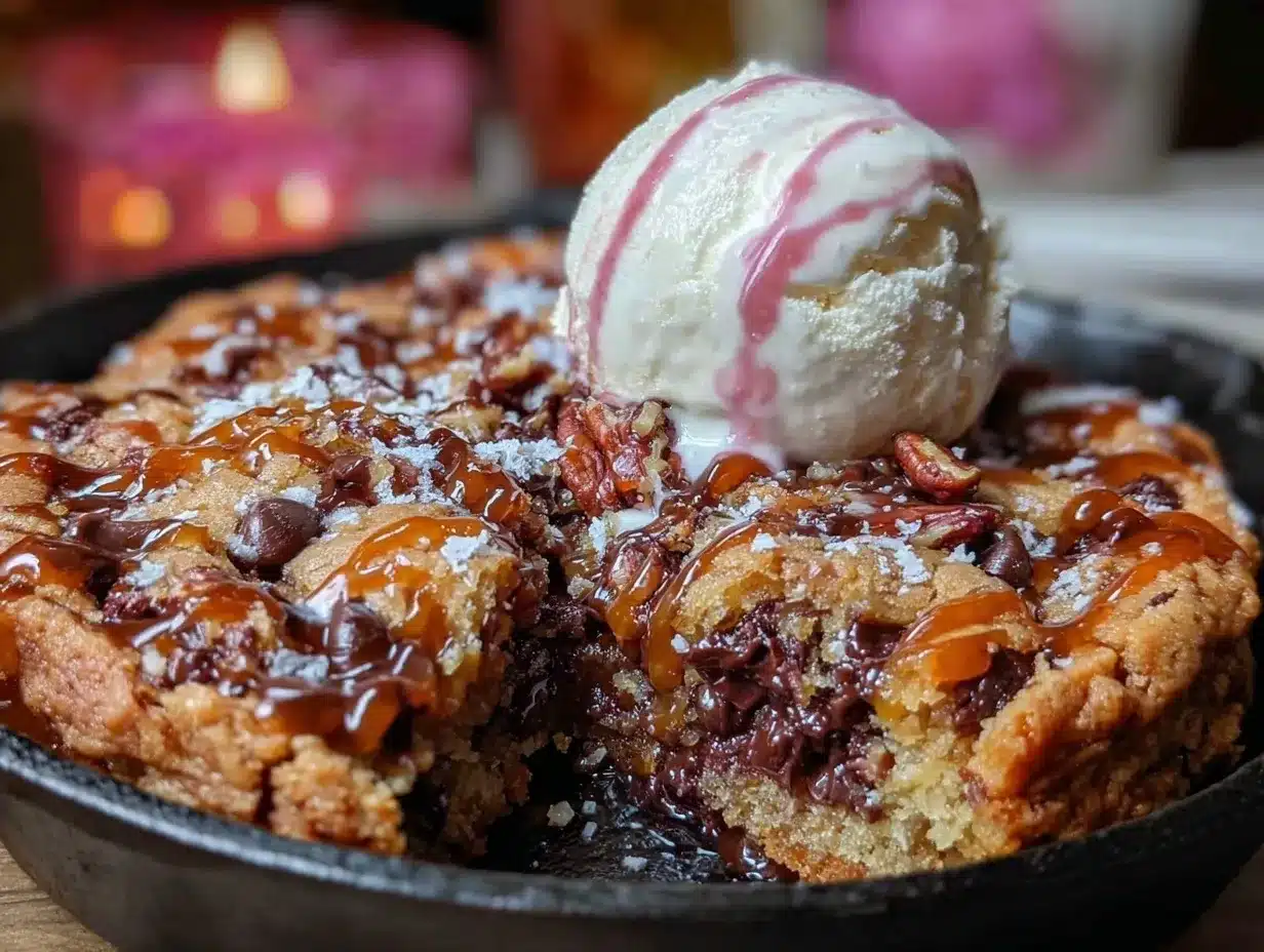 brown butter pecan chocolate chip cookie skillet preparation steps