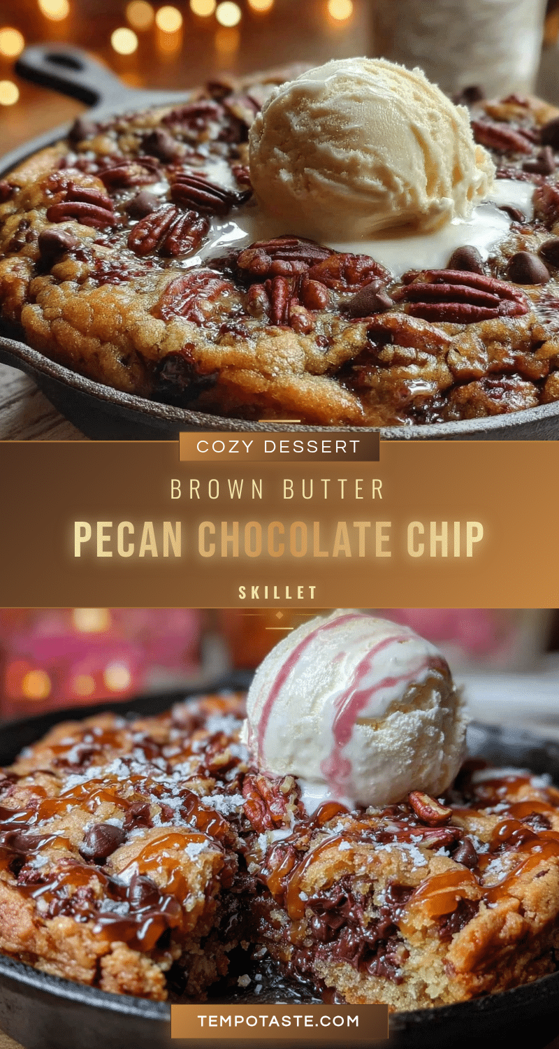 brown butter pecan chocolate chip cookie skillet recipe