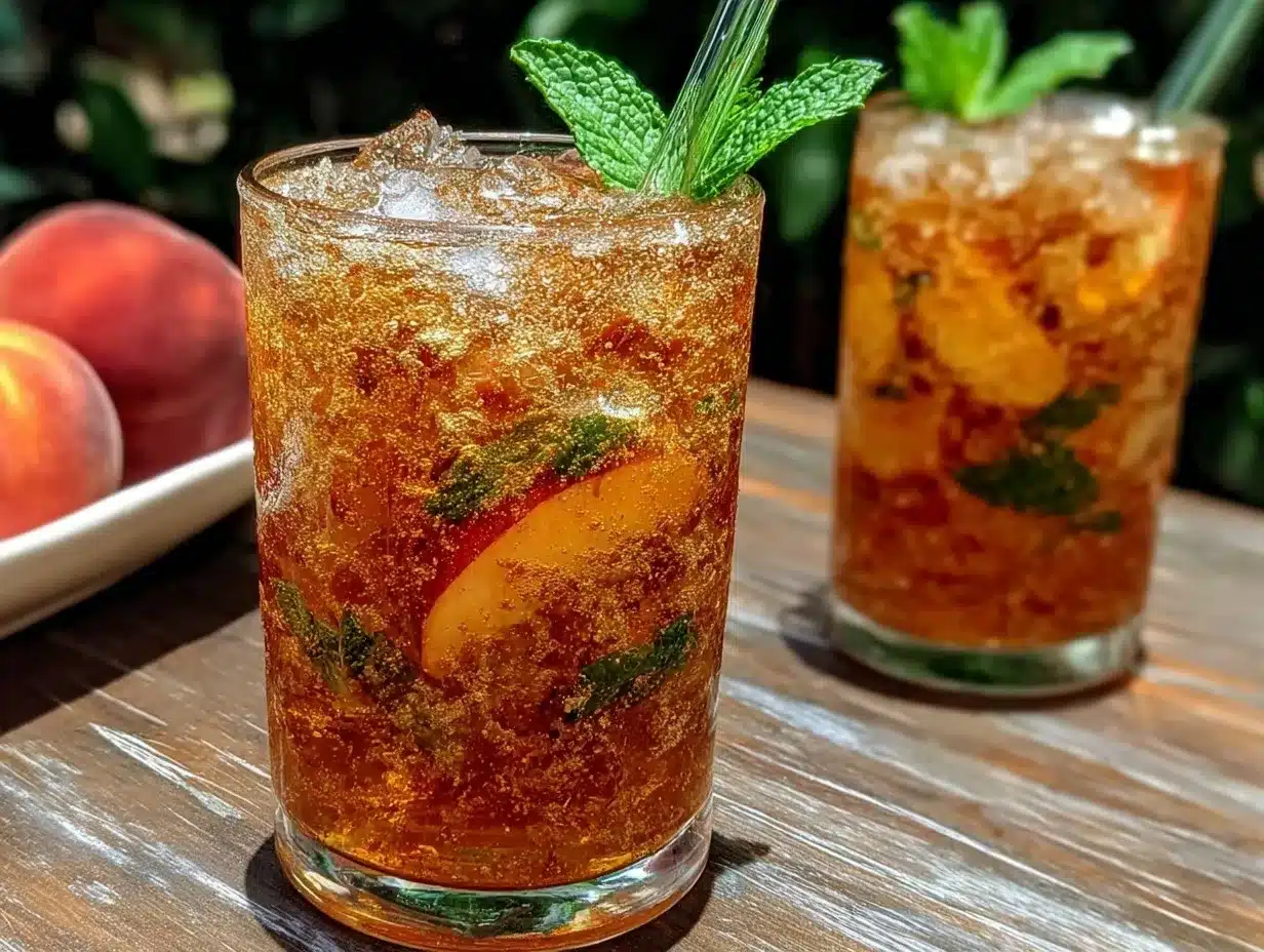 brown sugar peach iced tea preparation steps