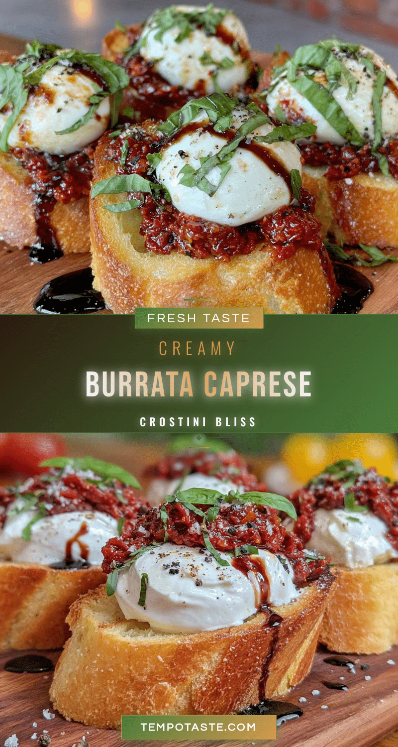 Burrata Caprese Crostini recipe