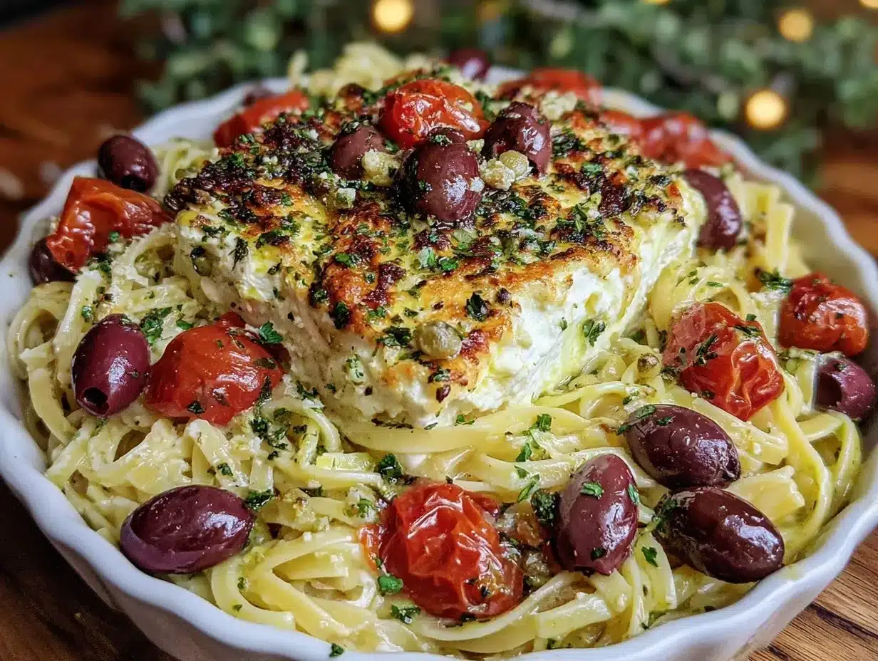 creamy baked feta pasta preparation steps