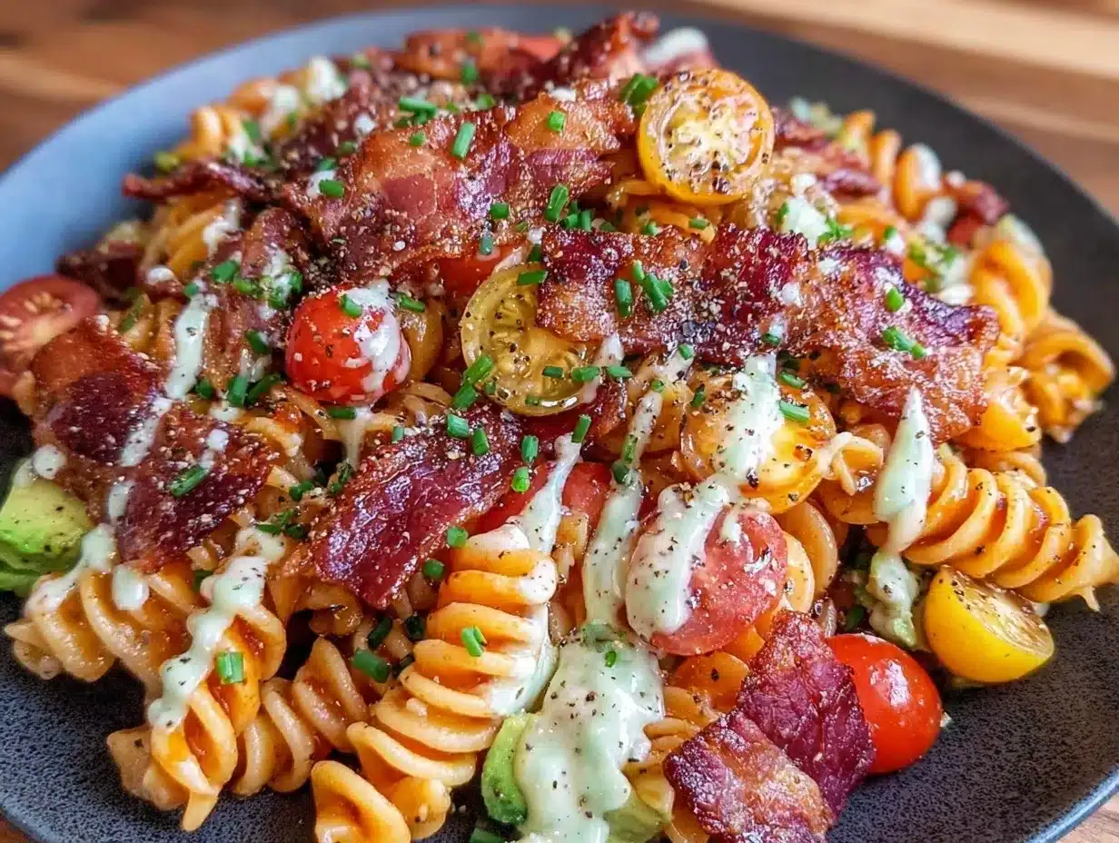 creamy blt pasta salad preparation steps