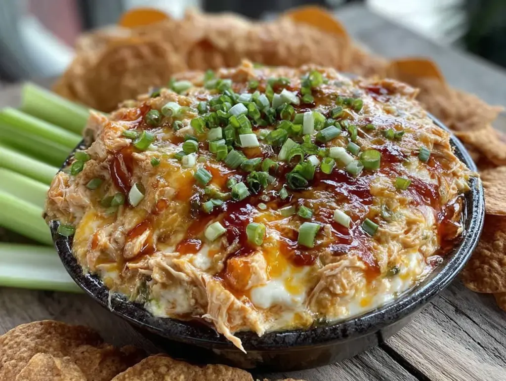 creamy buffalo chicken dip crockpot - featured image