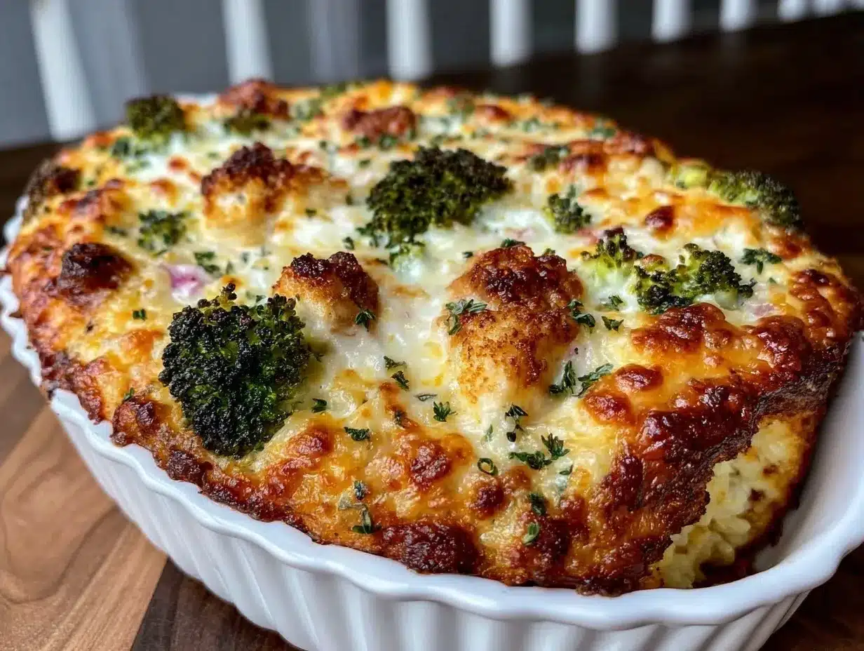 creamy chicken broccoli rice casserole preparation steps