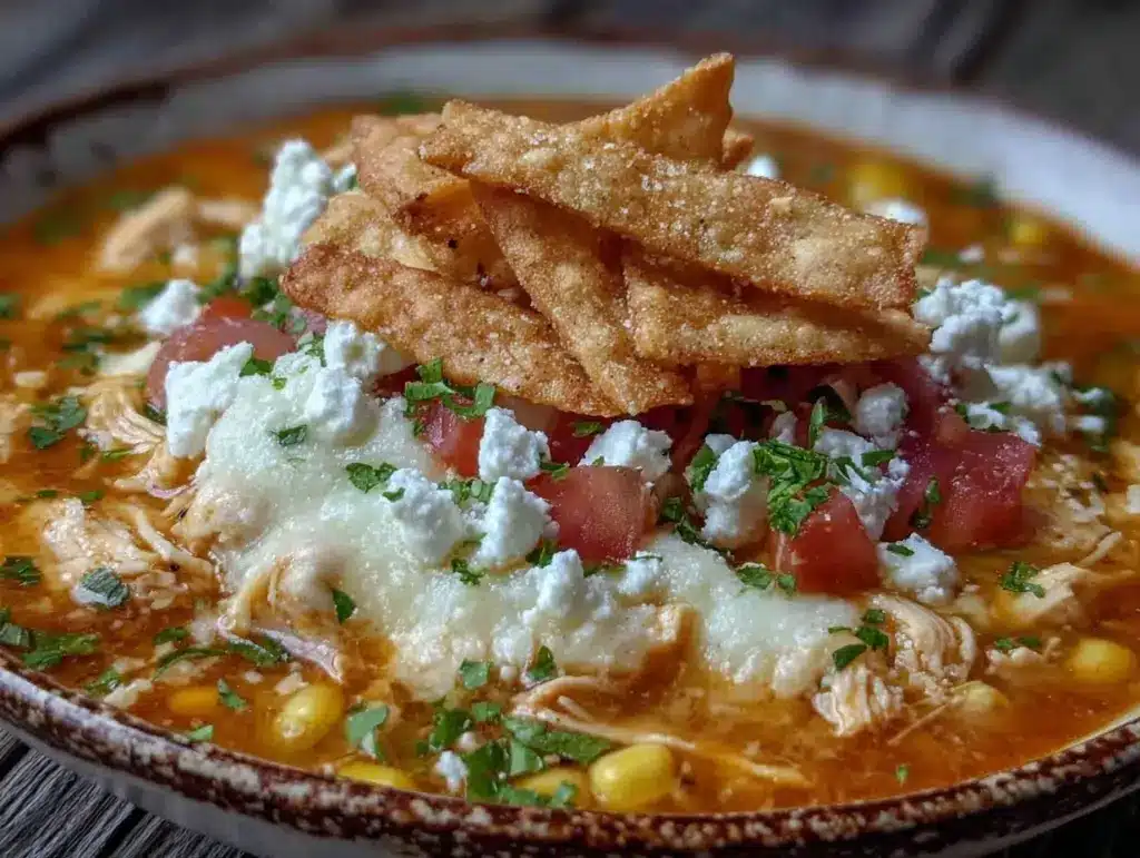 creamy chicken enchilada soup - featured image