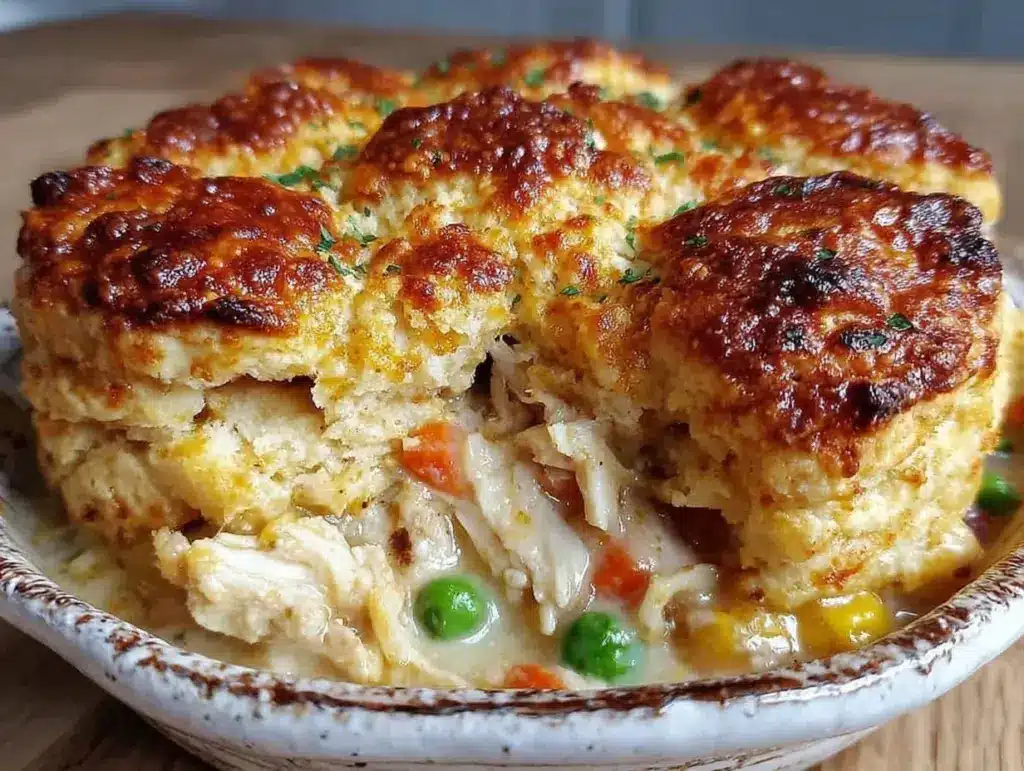 creamy chicken pot pie - featured image