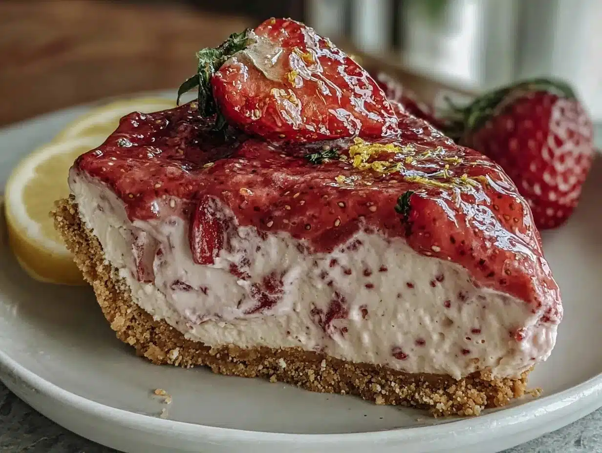 creamy frozen strawberry lemonade pie preparation steps