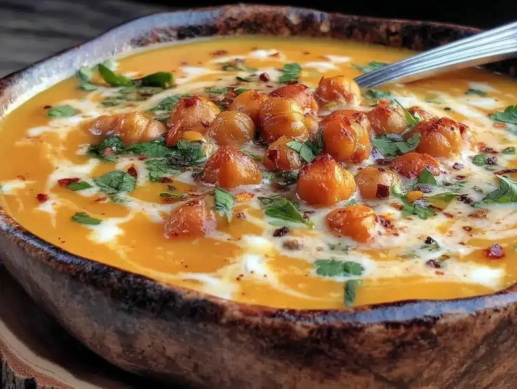 creamy ginger turmeric carrot soup - featured image