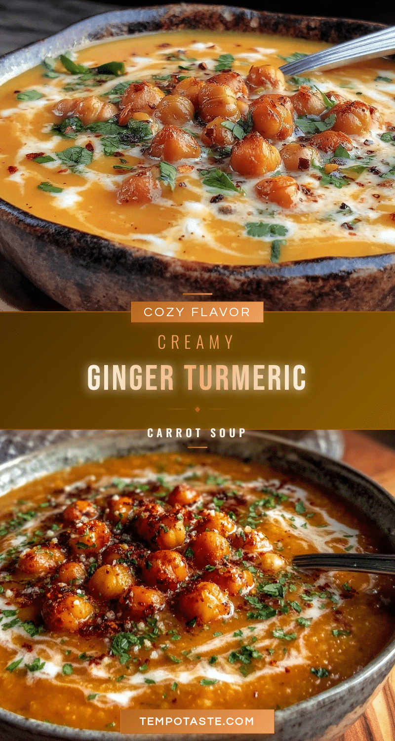 creamy ginger turmeric carrot soup recipe