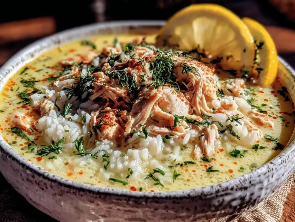 Creamy Greek Lemon Chicken Soup - featured image