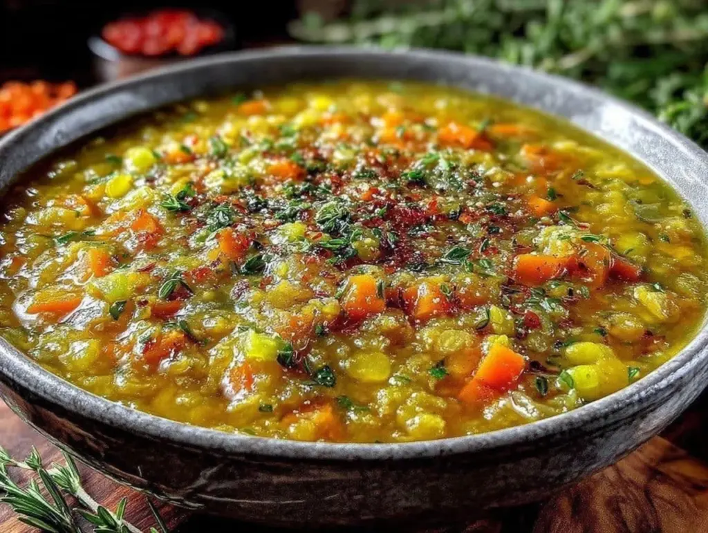 creamy instant pot split pea soup - featured image