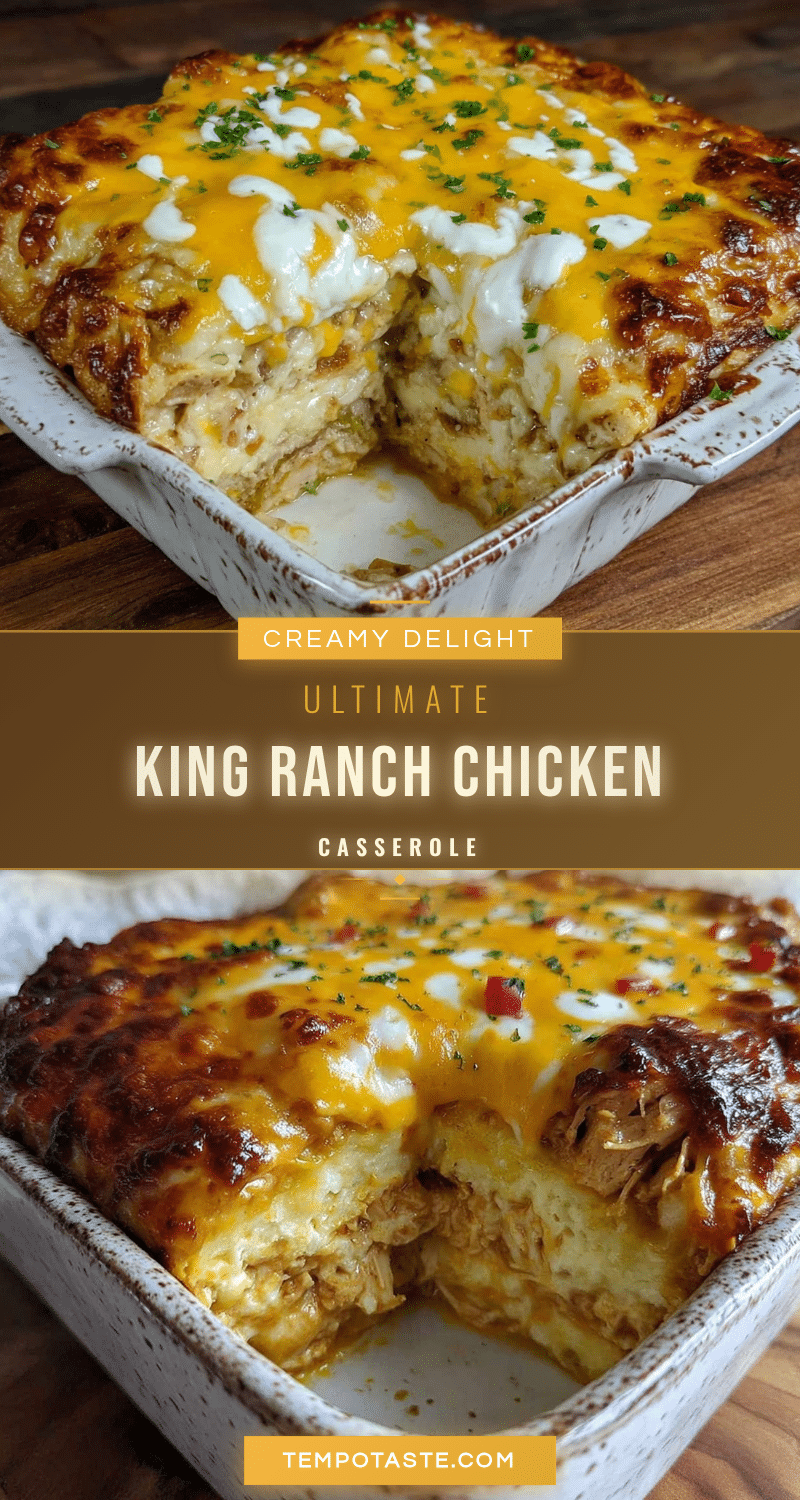 Creamy King Ranch Chicken Casserole recipe