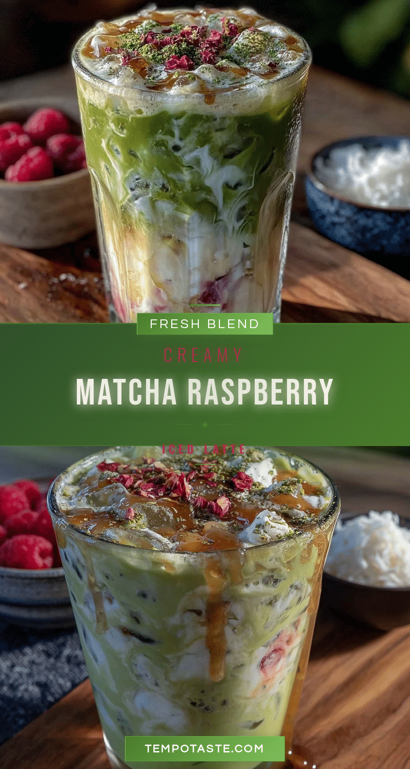 creamy matcha raspberry iced latte recipe