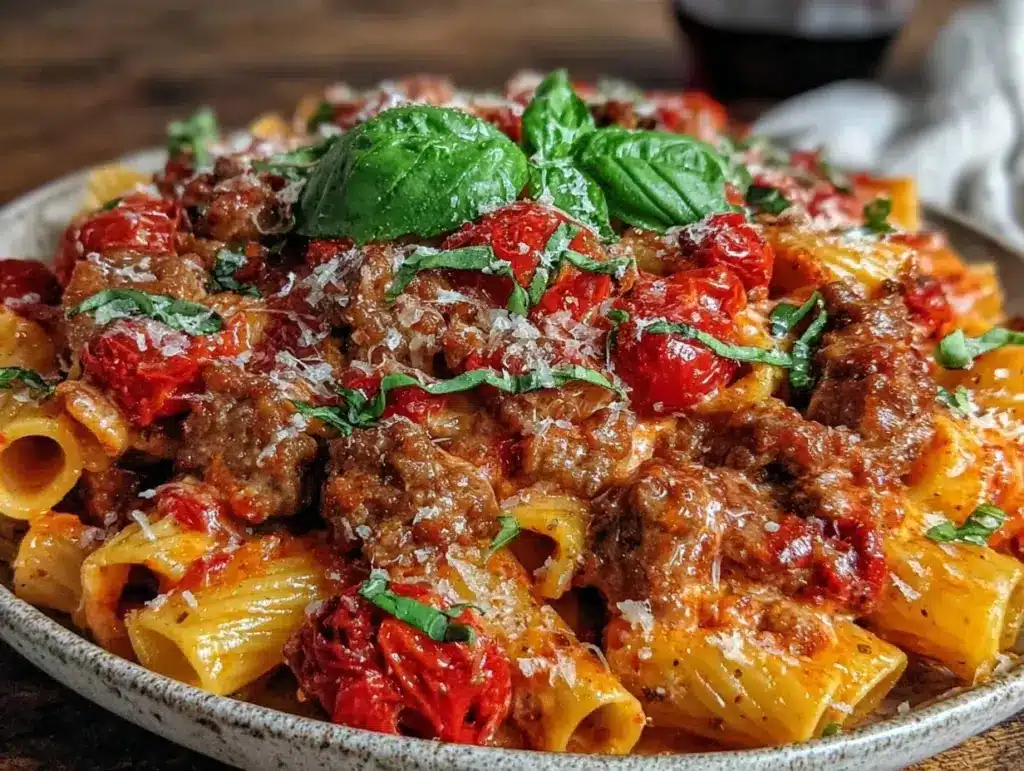 creamy one-pot vodka rigatoni - featured image