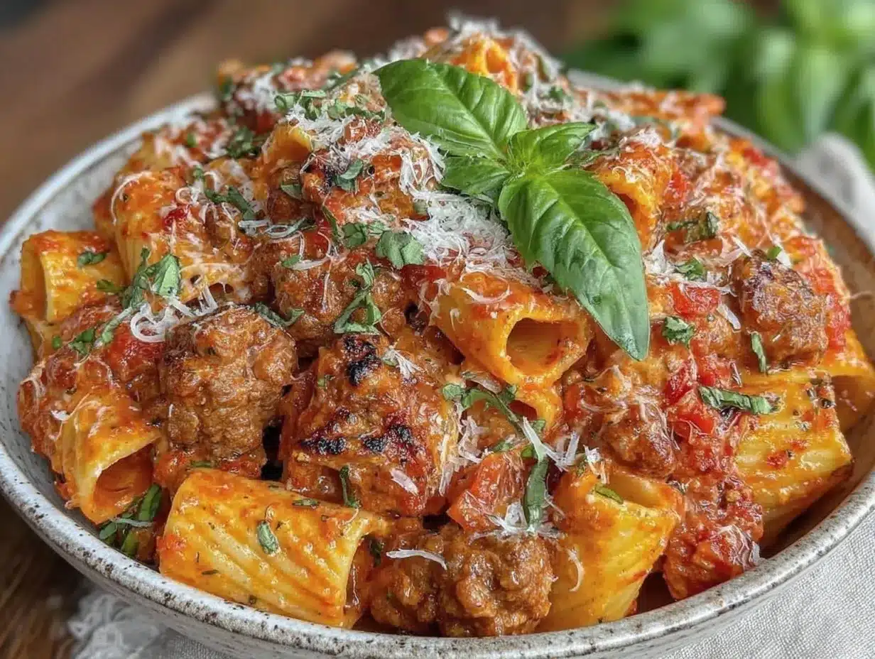 creamy one-pot vodka rigatoni preparation steps