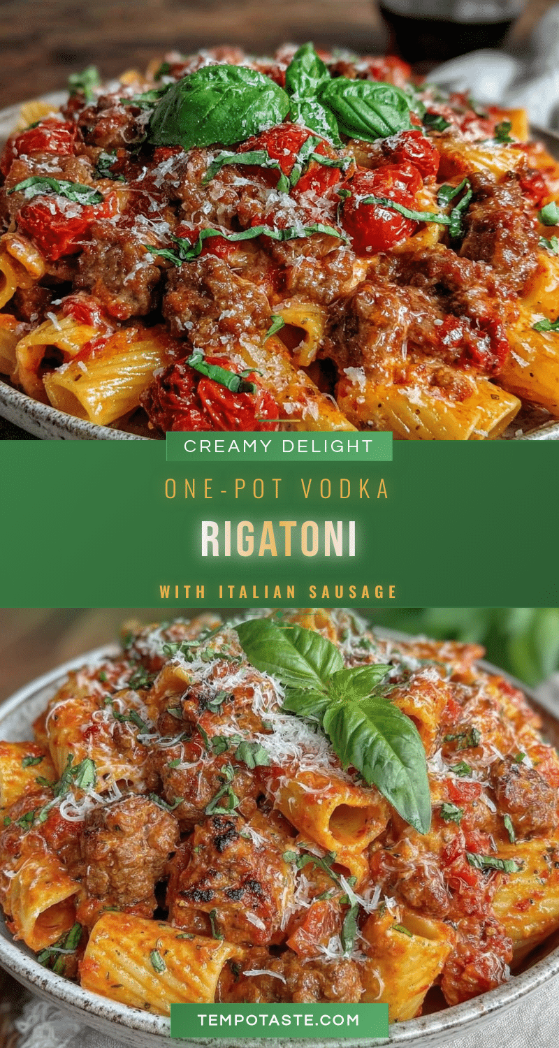 creamy one-pot vodka rigatoni recipe