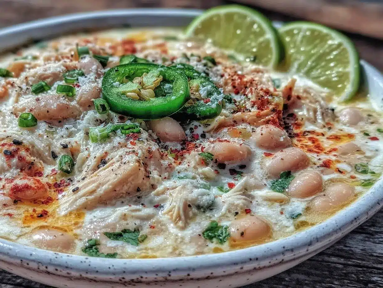creamy one-pot white chicken chili with lime preparation steps