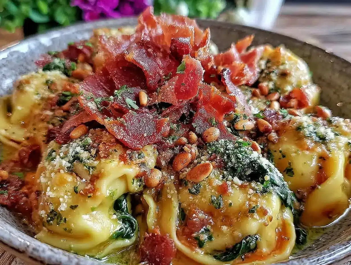 creamy pesto tortellini preparation steps