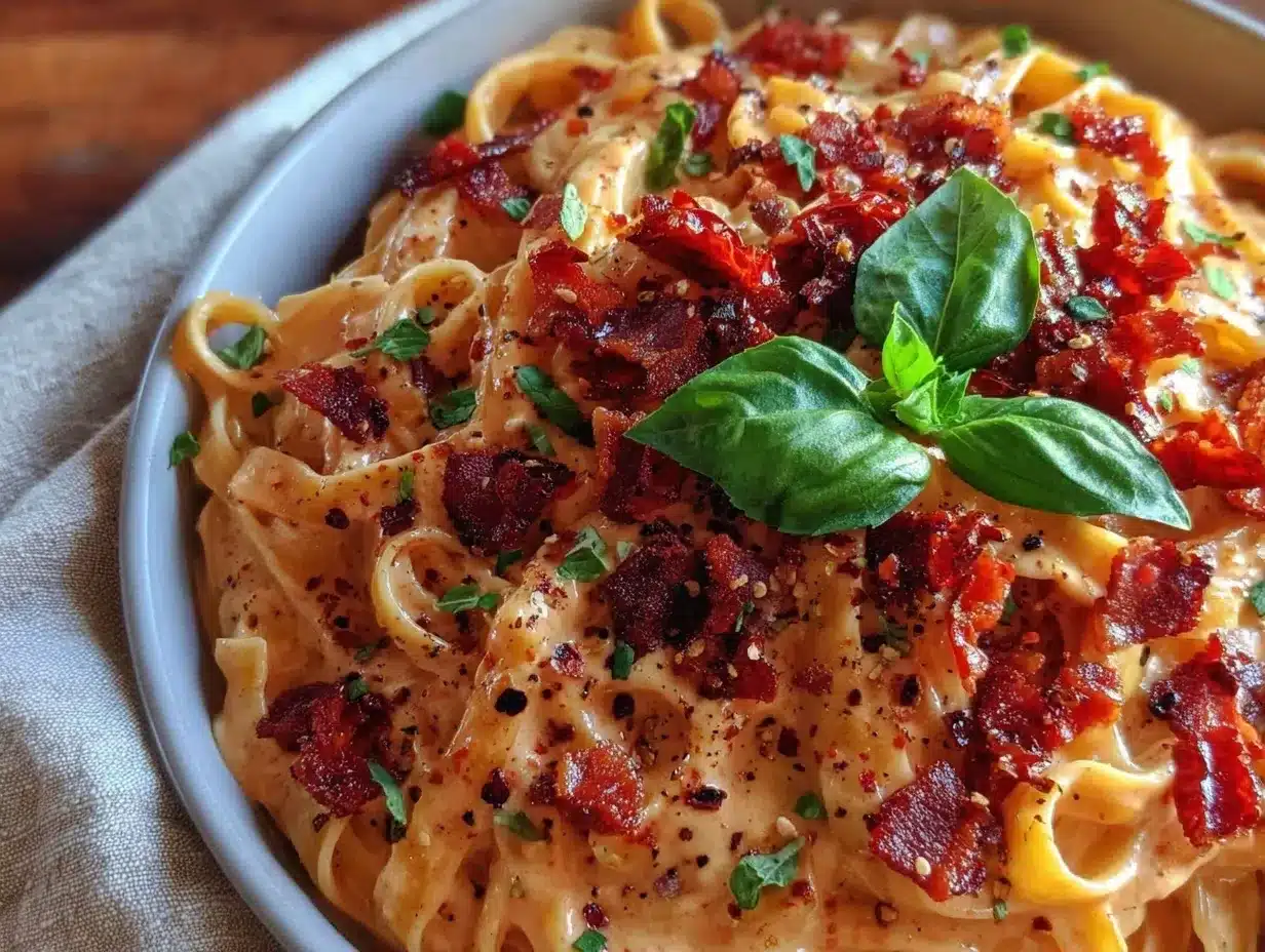 creamy pink sauce pasta preparation steps