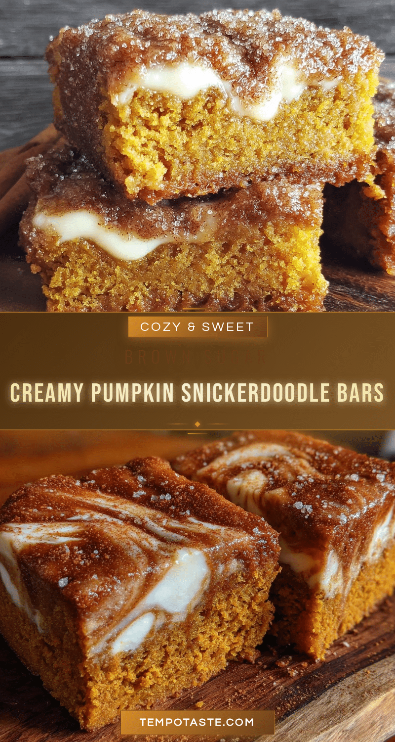 creamy pumpkin snickerdoodle bars recipe