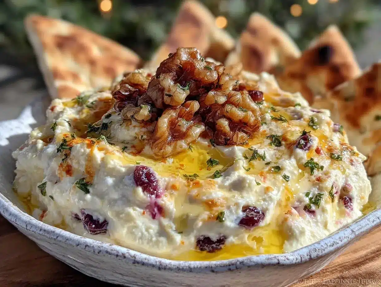 creamy roasted red pepper whipped feta dip preparation steps