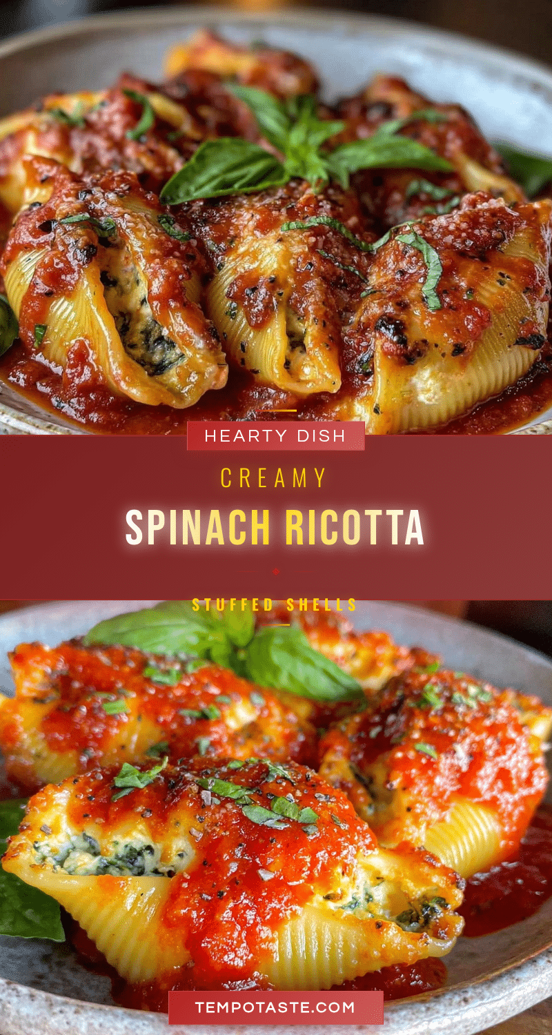 creamy spinach and ricotta stuffed shells recipe