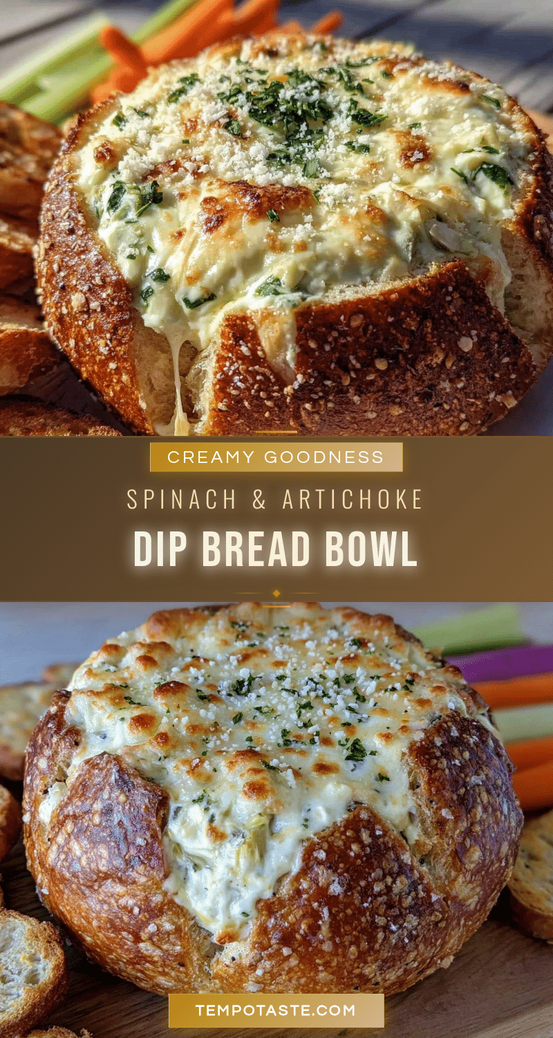 creamy spinach artichoke dip bread bowl recipe