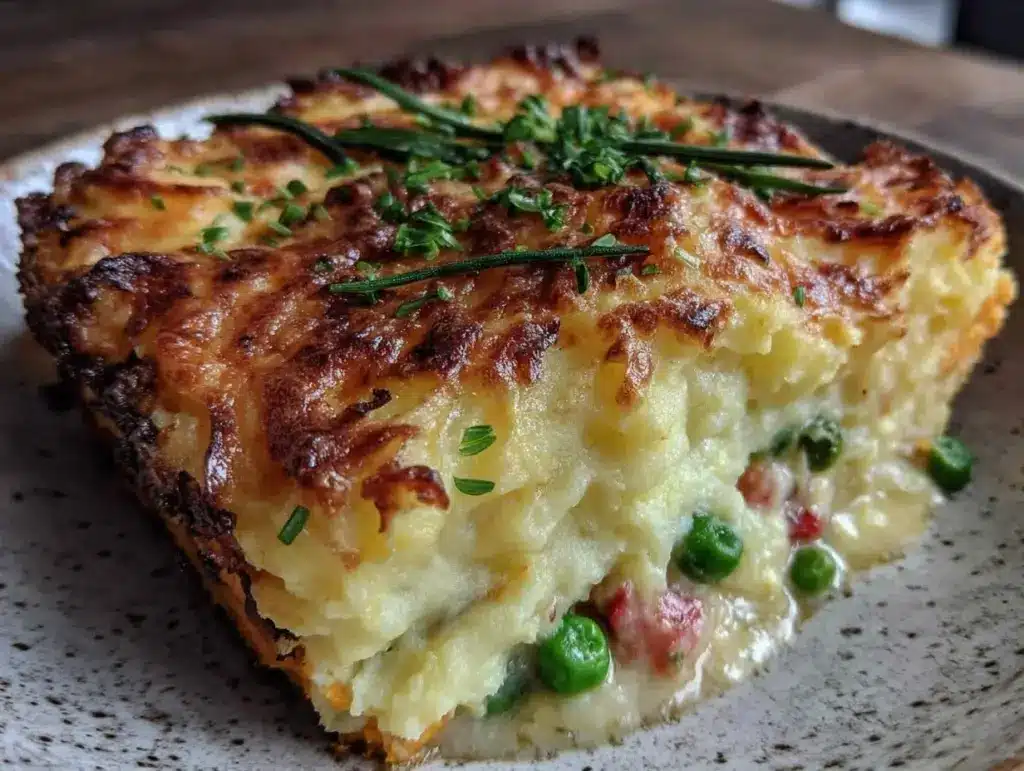 creamy spring vegetable shepherd pie - featured image