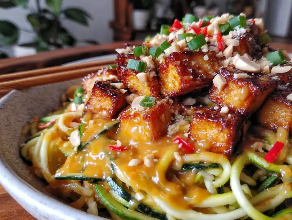 creamy zucchini noodle pad thai preparation steps