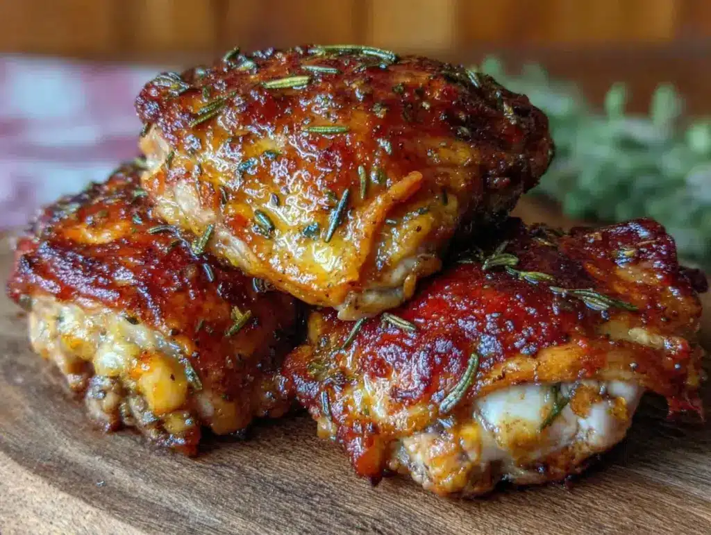 crispy baked chicken thighs - featured image