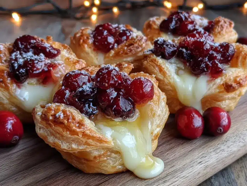crispy cranberry brie bites - featured image