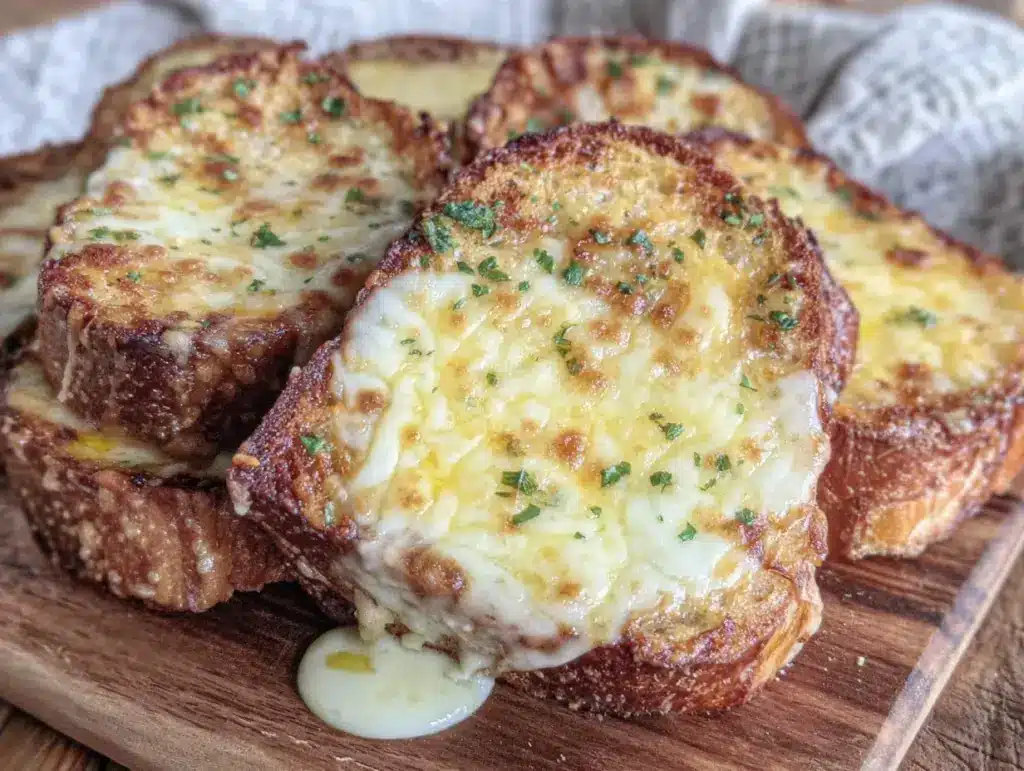 crispy grilled garlic bread with cheese - featured image