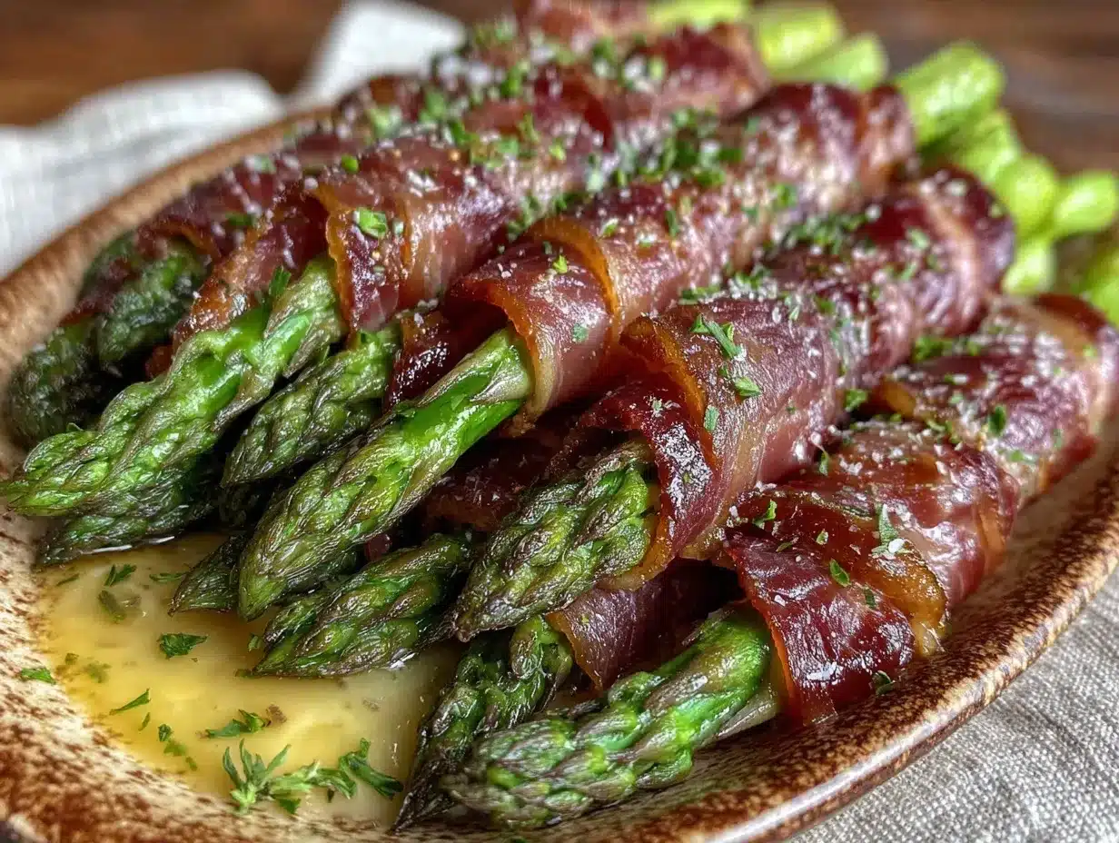 crispy prosciutto wrapped asparagus bundles preparation steps