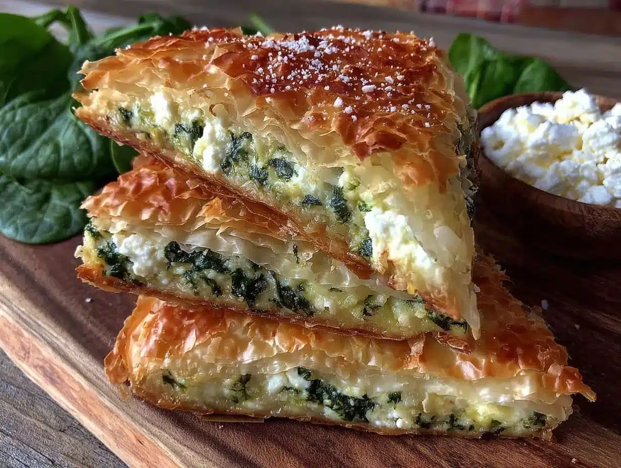 crispy spanakopita triangles preparation steps