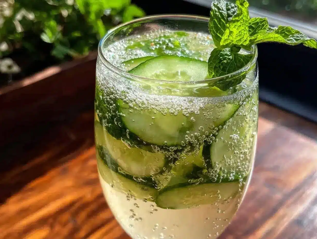 cucumber elderflower gin spritz preparation steps